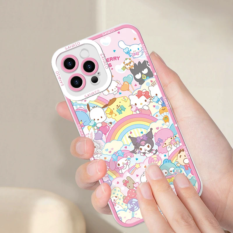 Чехол для телефона с рисунком Sanrio Hello Kitty Cinnamoroll Kuromi Samsung Galaxy S20 S21 S22 S23 S24FE Plus Ultra 5G