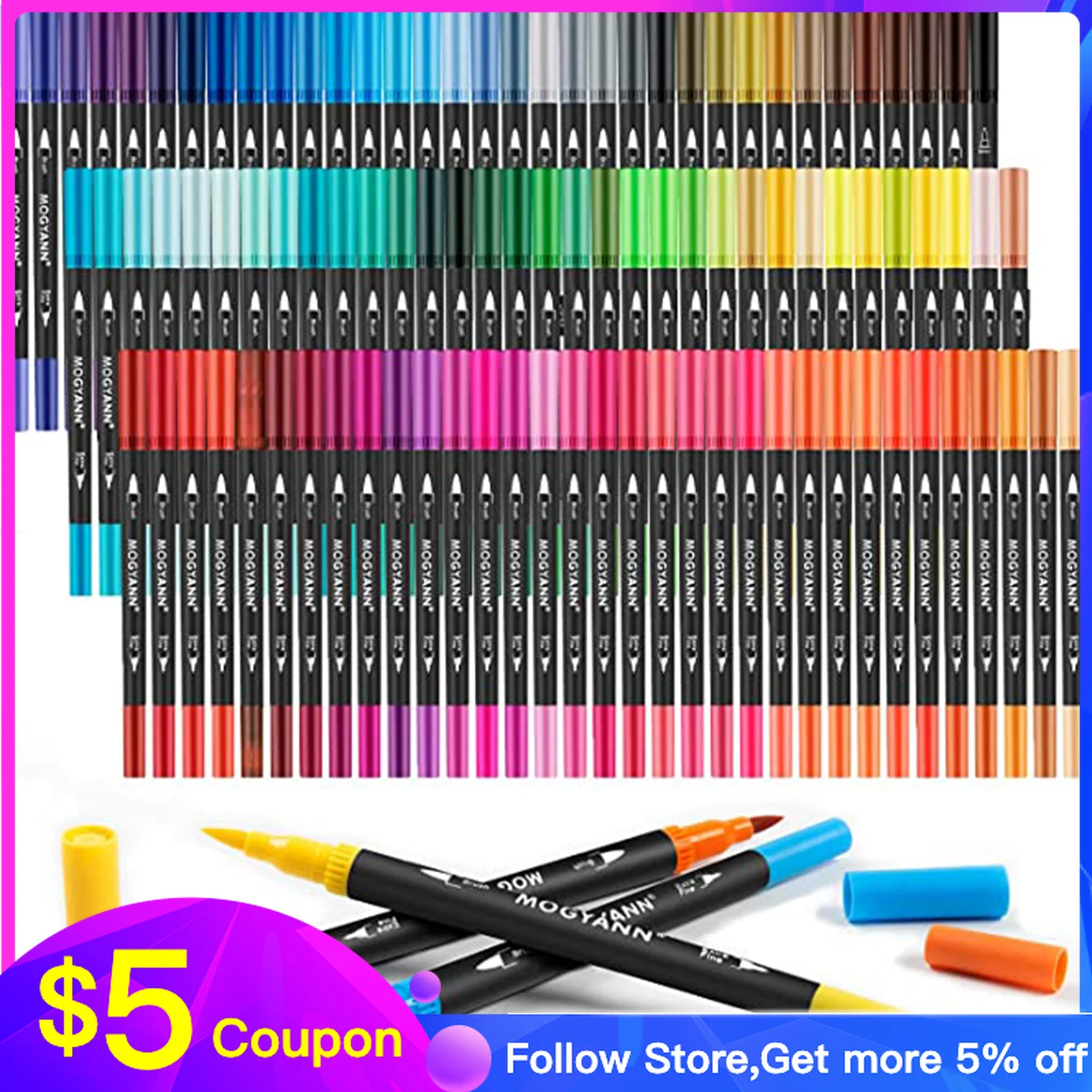 

Набор маркеров для взрослых и детей, двойные ручки с кисточкой, художественные цветные маркеры с тонким наконечником для взрослых, книжки-раскраски, офисные Маркеры