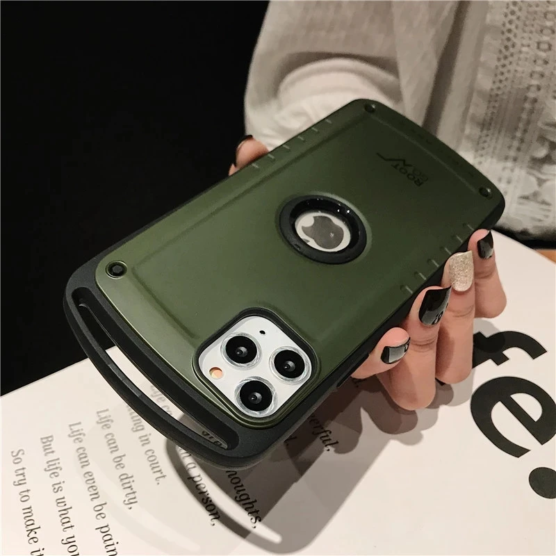 

Heavy Duty Armor Phone Case For iPhone 13 11 12 14 Pro Max 14 Plus Anti-fall Hard Silicone Cover For iPhone X XR XSMax 8 7 Plus