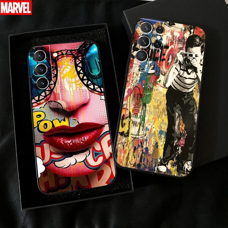 

Street Graffiti Oil Painting Phone Case For Samsung Galaxy S22 S21 S20 S10 10E S9 S8 Plus S22 S21 S20 Ultra FE 5G Carcasa