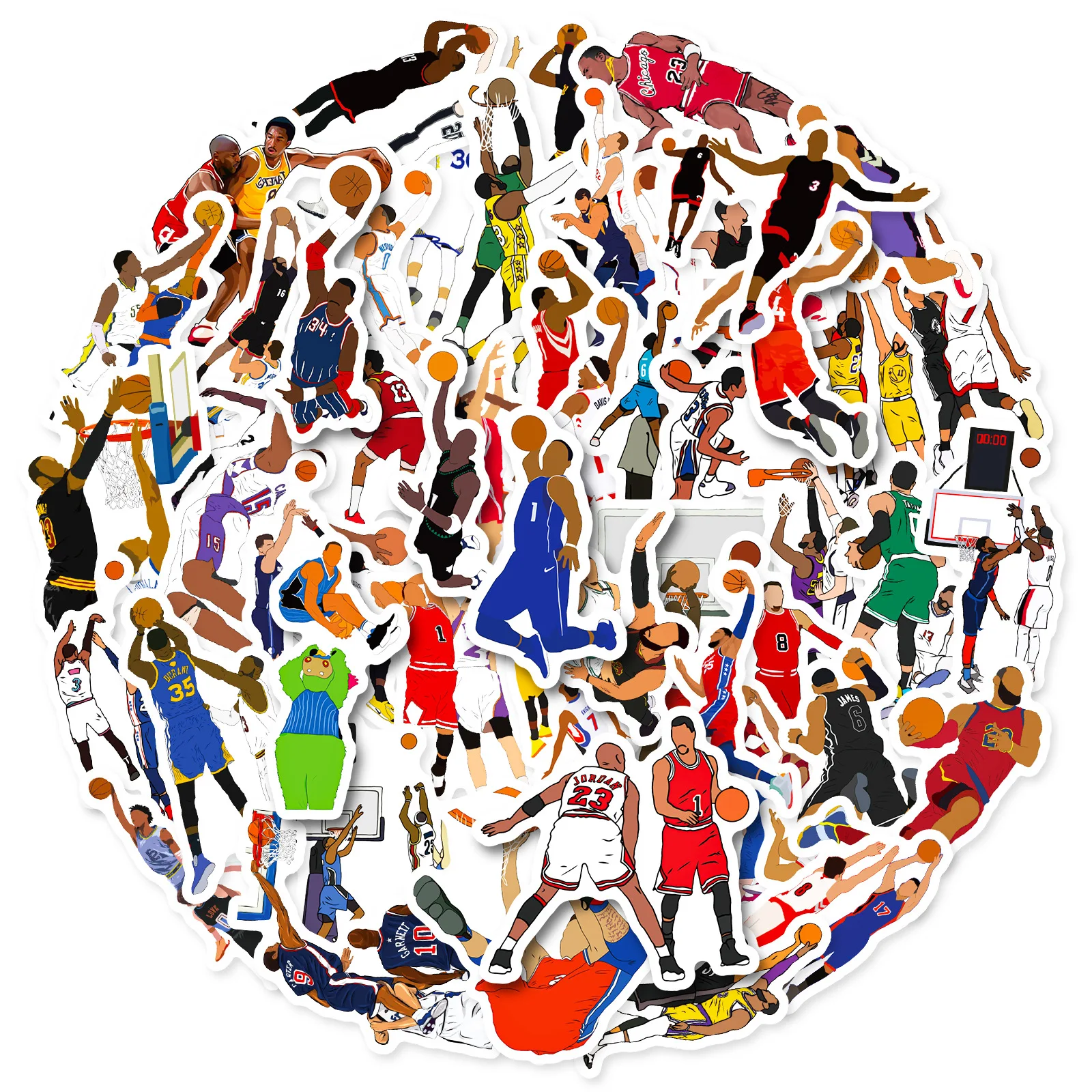 

10/30/50pcs Action Stickers American Basketball Star Collection Motorcycle Car Cover Stickers