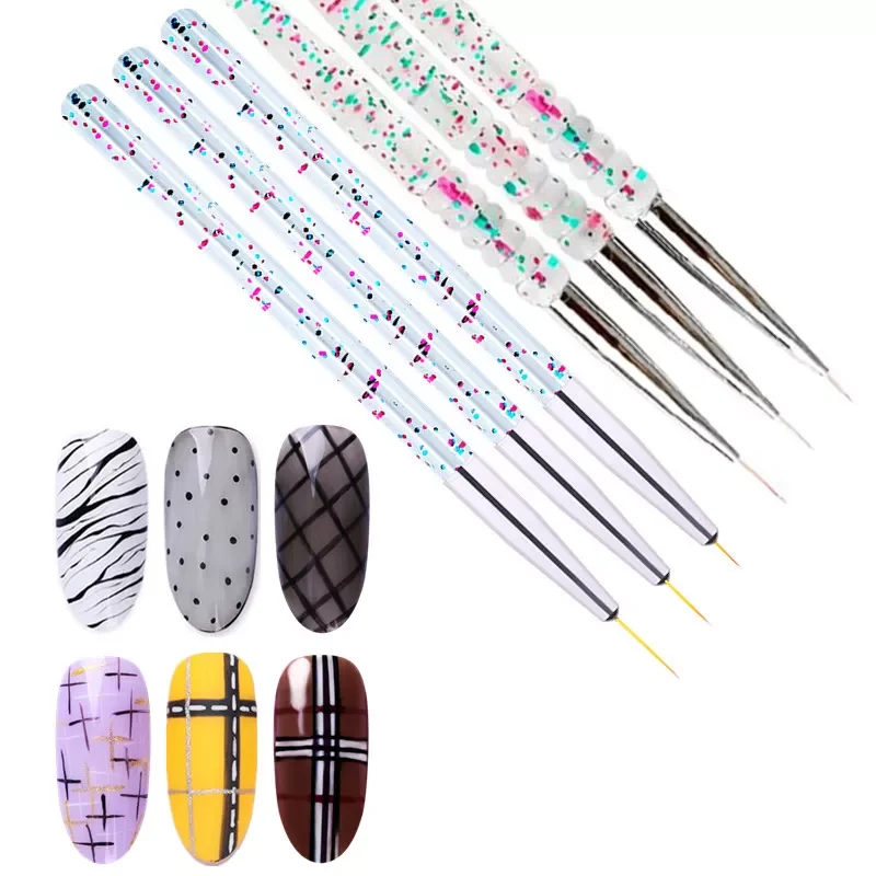 

Набор кистей для маникюра, акриловые ультратонкие ручки для рисования французских полосок, 3d-типсы, инструменты для рисования