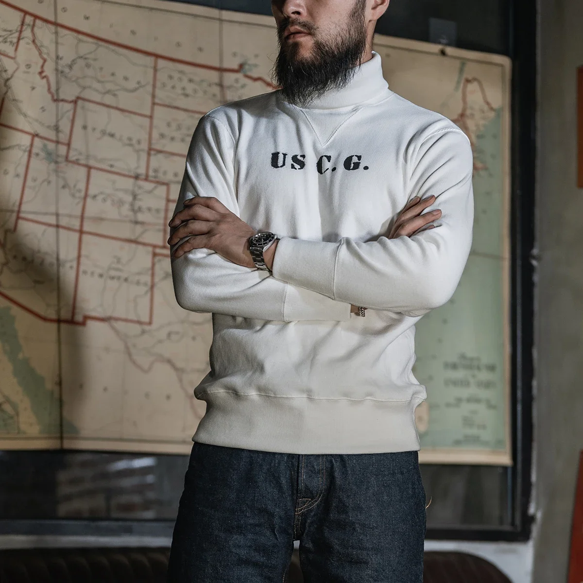 Прочная Мужская Базовая футболка с длинным рукавом и высоким воротником