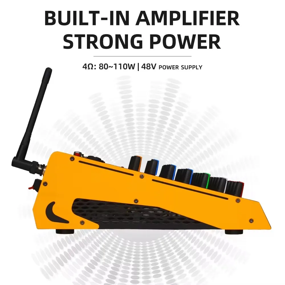 Беспроводной микрофон для караоке с bluetooth 4-канальный звуковой миксер