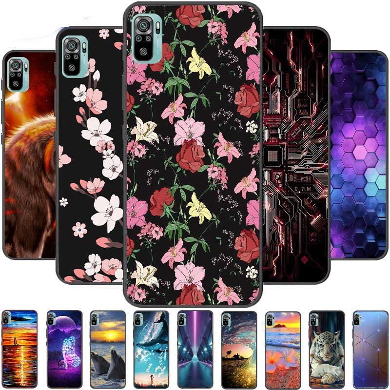 

Case For Redmi Note 10 4G Cover Soft TPU Cartoon Cute Coque Painting Fundas Bumper Shell Back Color Phone