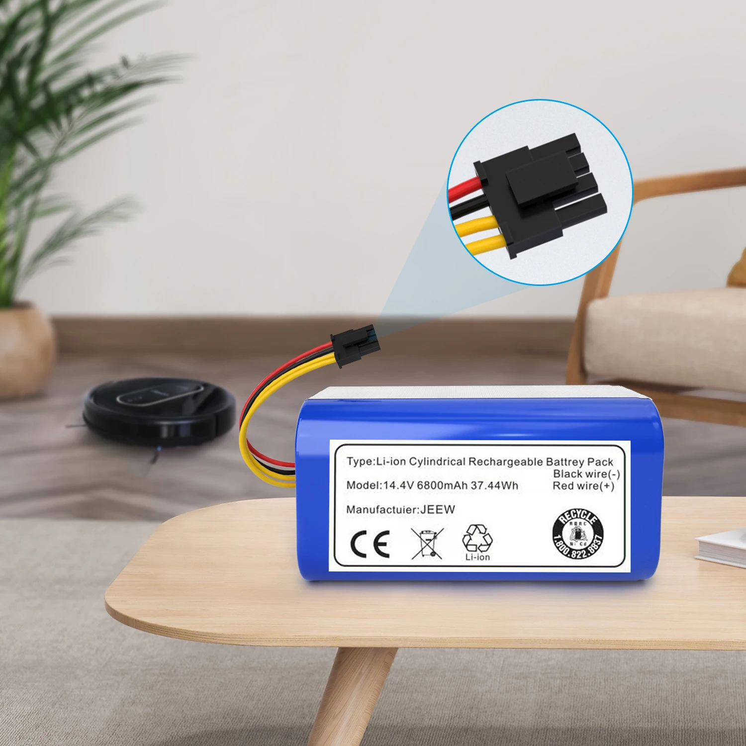 Фото 100% новый 14,4 v 6800mAh литий-ионный аккумулятор для Cecotec Conga 1290 1390 1490 заменяемая батарея №4