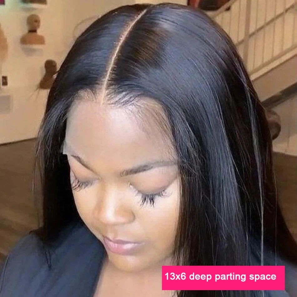 Парик фронтальный прямой Женский натуральные волосы HD 36 38 дюймов 13 х4 5 Х5 х6