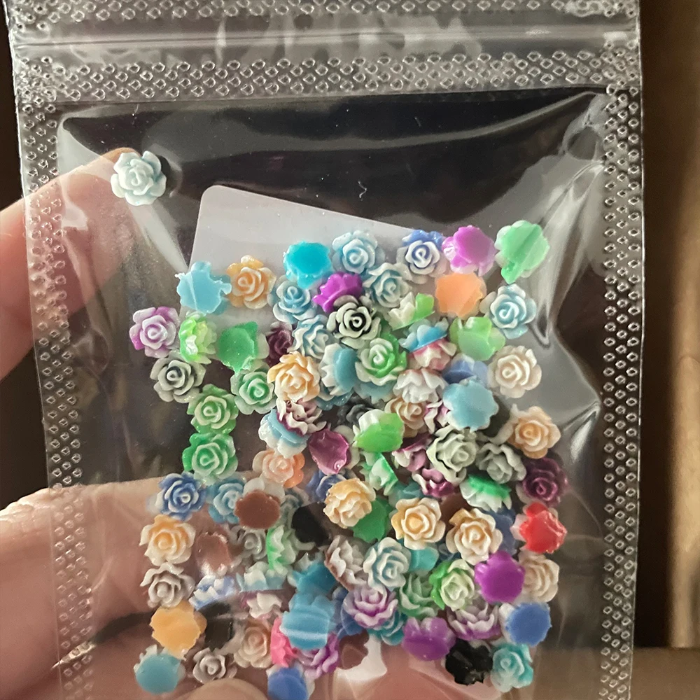 100 шт. 3D акриловые подвески для ногтей с цветами разных размеров цветочные