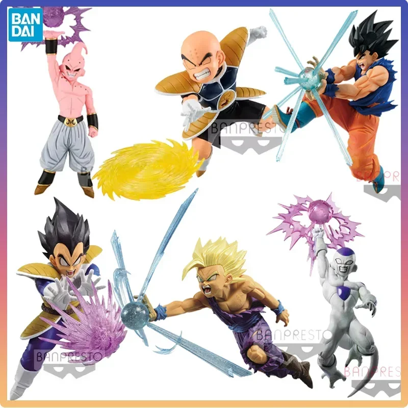 

Bandai Original Figure Son Goku Vegeta Majin Buu Frieza Krillin Son Gohan Anime Figures Statuary Toy Model Decoration Collection