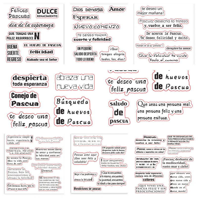 

Sello Personalizado Spanish Clear Stamps For Decoration Greeting Card Scrapbooking DIY Crafts New Hobby Material No Cutting Dies