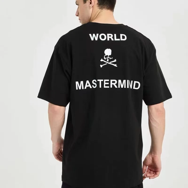 

Мужские и женские футболки с надписью «Mastermind Japan World», Высококачественная универсальная Повседневная футболка с принтом в виде костей MMJ