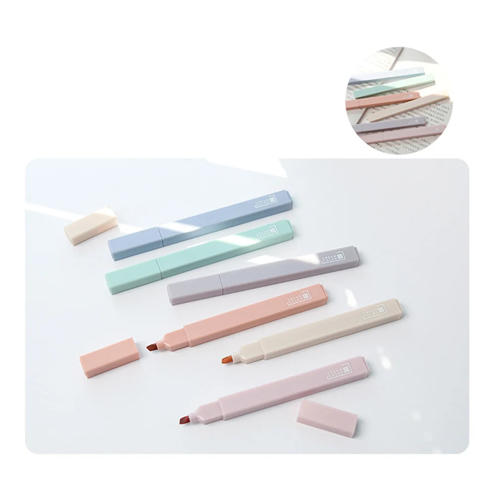 

Маркеры флуоресцентные бледного цвета, 6 шт./набор