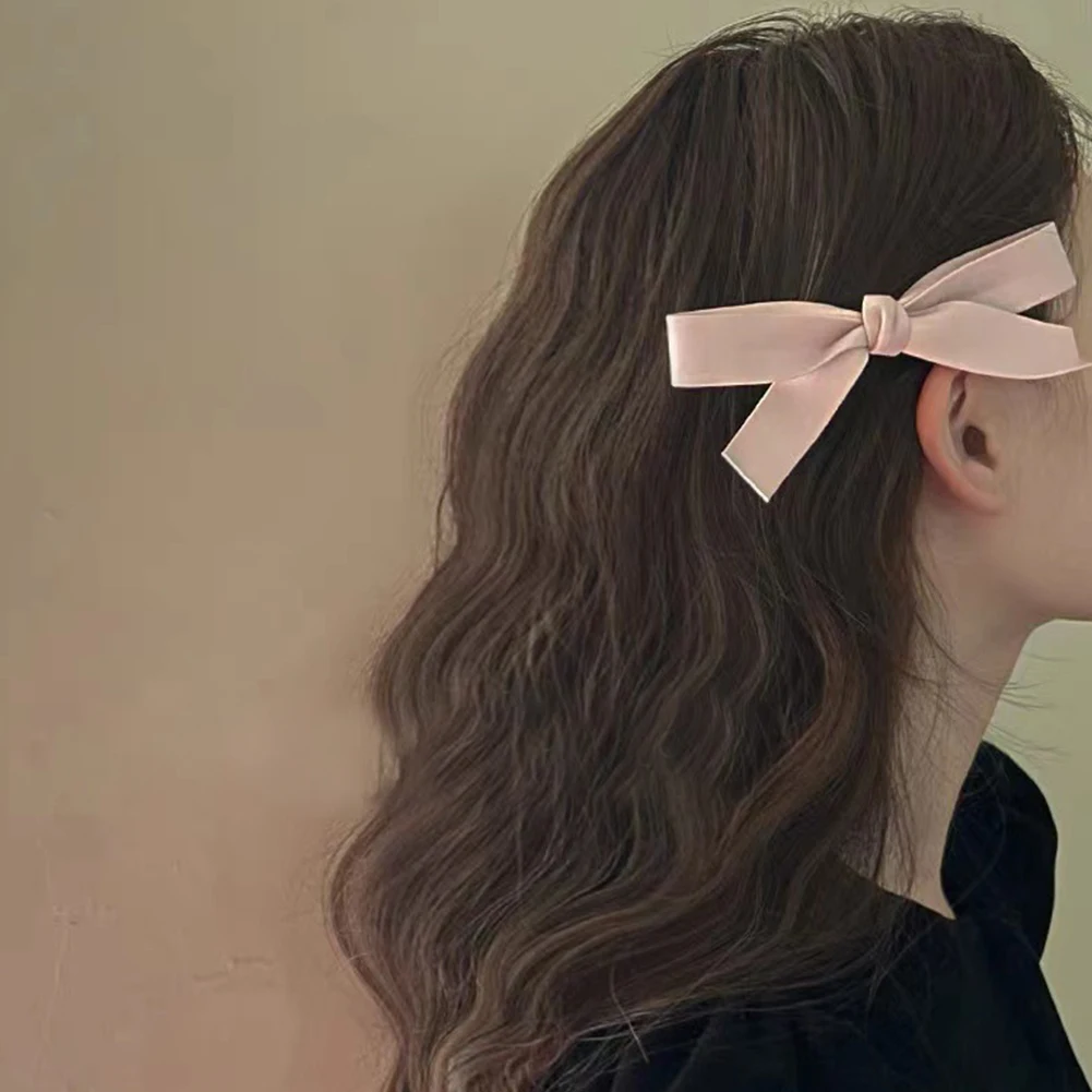 

Newest Sweet Leather Bow Girls Hairpin Princess Hair Clips Grips For Women Charming Headdress Fashion Hair Accessories Boutique