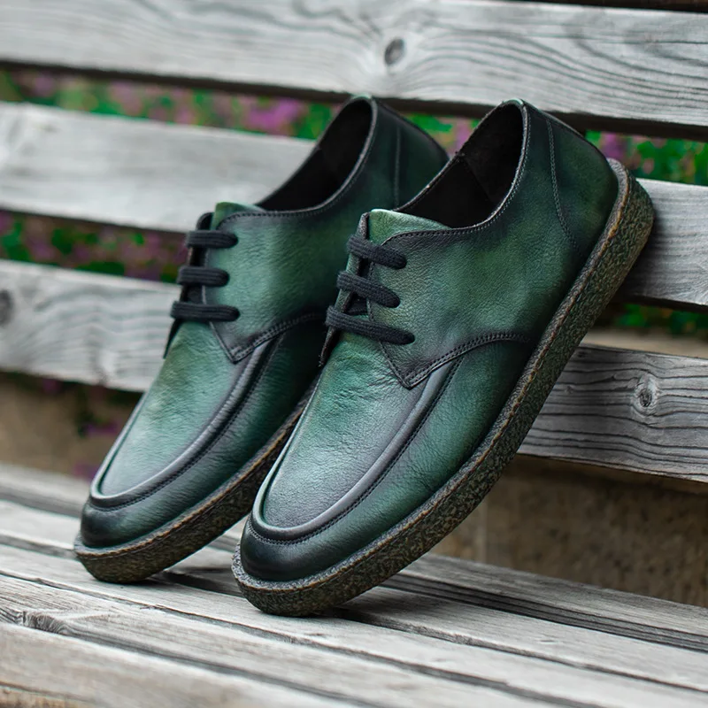 

Slip-on work shoe men's summer leather shoes breathable casual shoes for men flat loafers genuine leather Men's shoes