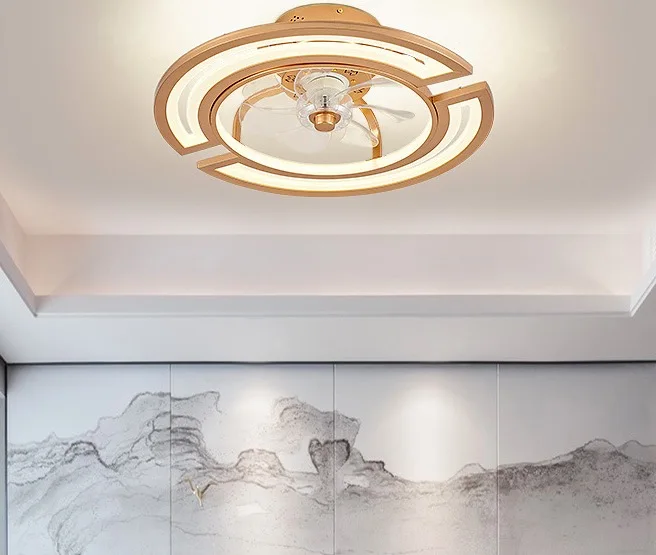 

Creative Ceiling Fan Light Modern Minimalist Dining Restaurant Living Room Bedroom Home Antique Invisible Fan Lamps