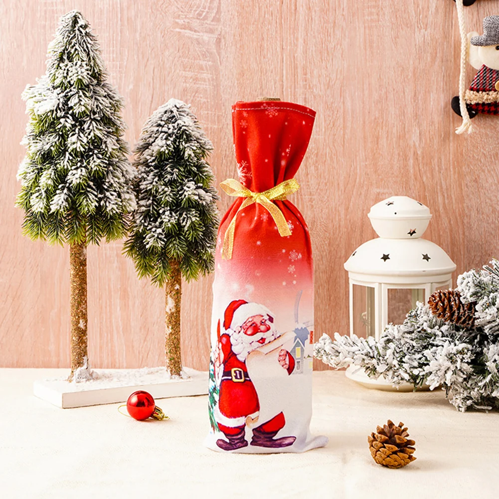 

1pcs Christmas Wine Bottle Bags Xmas Party Table Decoration Santa Claus Gifts Christmas Decorations For Home New Year 2023