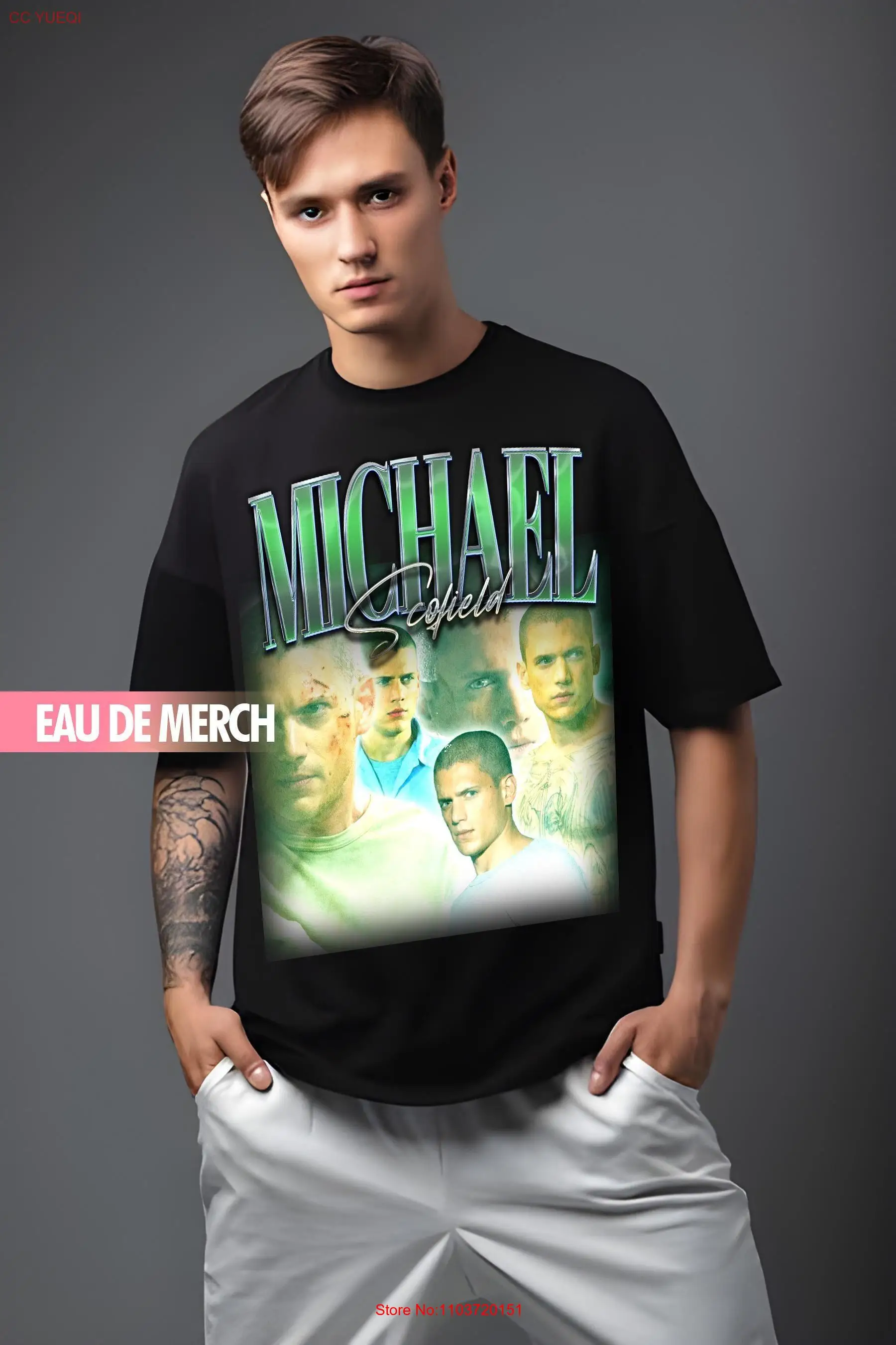 Винтажная футболка MICHAEL SCOFIELD TEES 90-х Tribute Merch Fan с длинными или короткими рукавами
