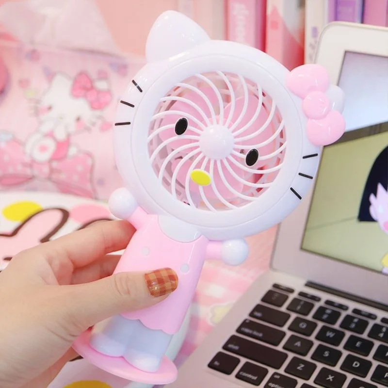 

Hello Kitty Electric Fan USB Rechargeable Little Fan Portable Hand-Held Electric Fan