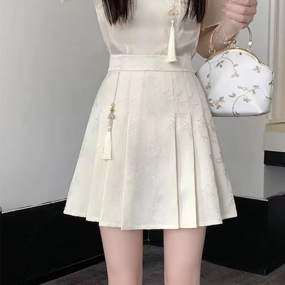 Черная бежевая мини-юбка с рисунком лошади короткая плиссированная юбка Mamianqun