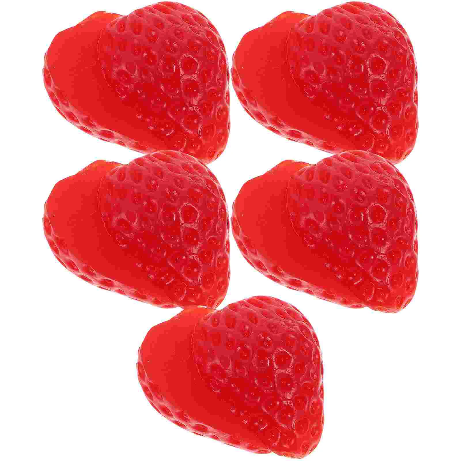 

10 Pcs Fake Strawberries Artificial Fruits Decoration Cantaloupe Faux Strawberry Models Pvc Slice Simulation Photography