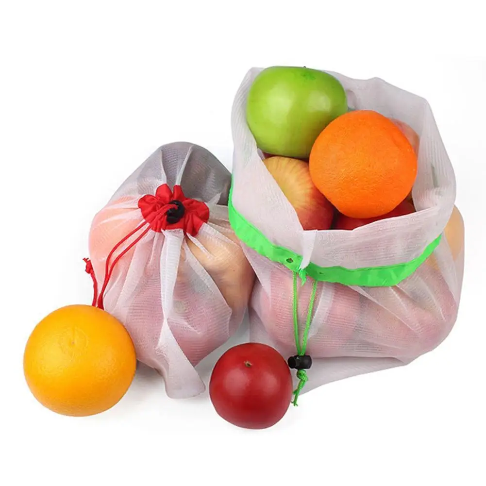 

Одинарная Сетчатая Сумка на шнурке, экологически чистые многоразовые сетчатые продуктовые сумки для фруктов, овощей, игрушек, мелочей, сумк...