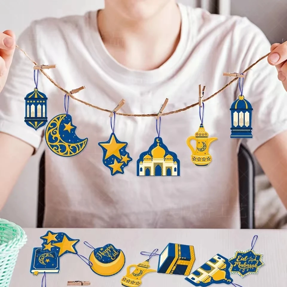 

Eid Mubarak Hanging Decorations Tag Ramadan Kareem Hanging Plaques Ramadan Mubarak Decorations Eid Al-fitr Party Supply for 2023