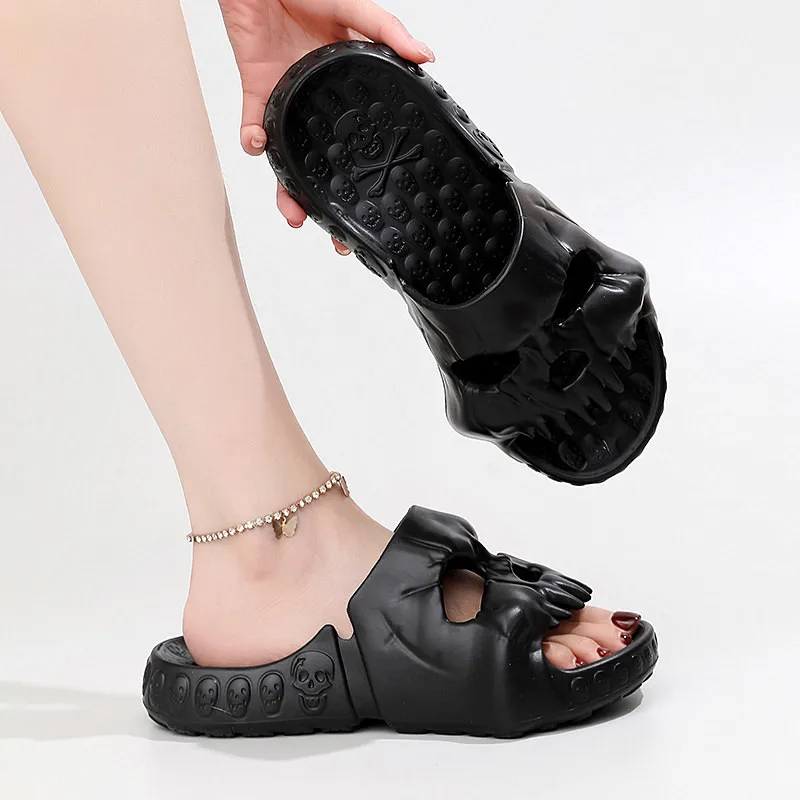 

Fashion Women Slippers Personalized Skull Design Slippers Women Slides Outdoor Fun Thick Sole Platform Non-slip Women Sandal