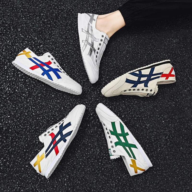 

White Canvas Shoes Breathable Casual Shoes Korean Men Slip-on Couples Sneakers Comfortable Outdoor Walking Flats Shoes