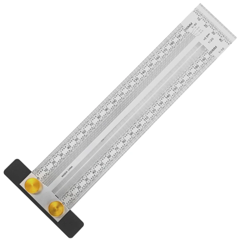

1 Piece Precision Marking T-Ruler Stainless Steel T-Ruler For Marking Or Measuring For Carpenters, Designers, Architects 200Mm