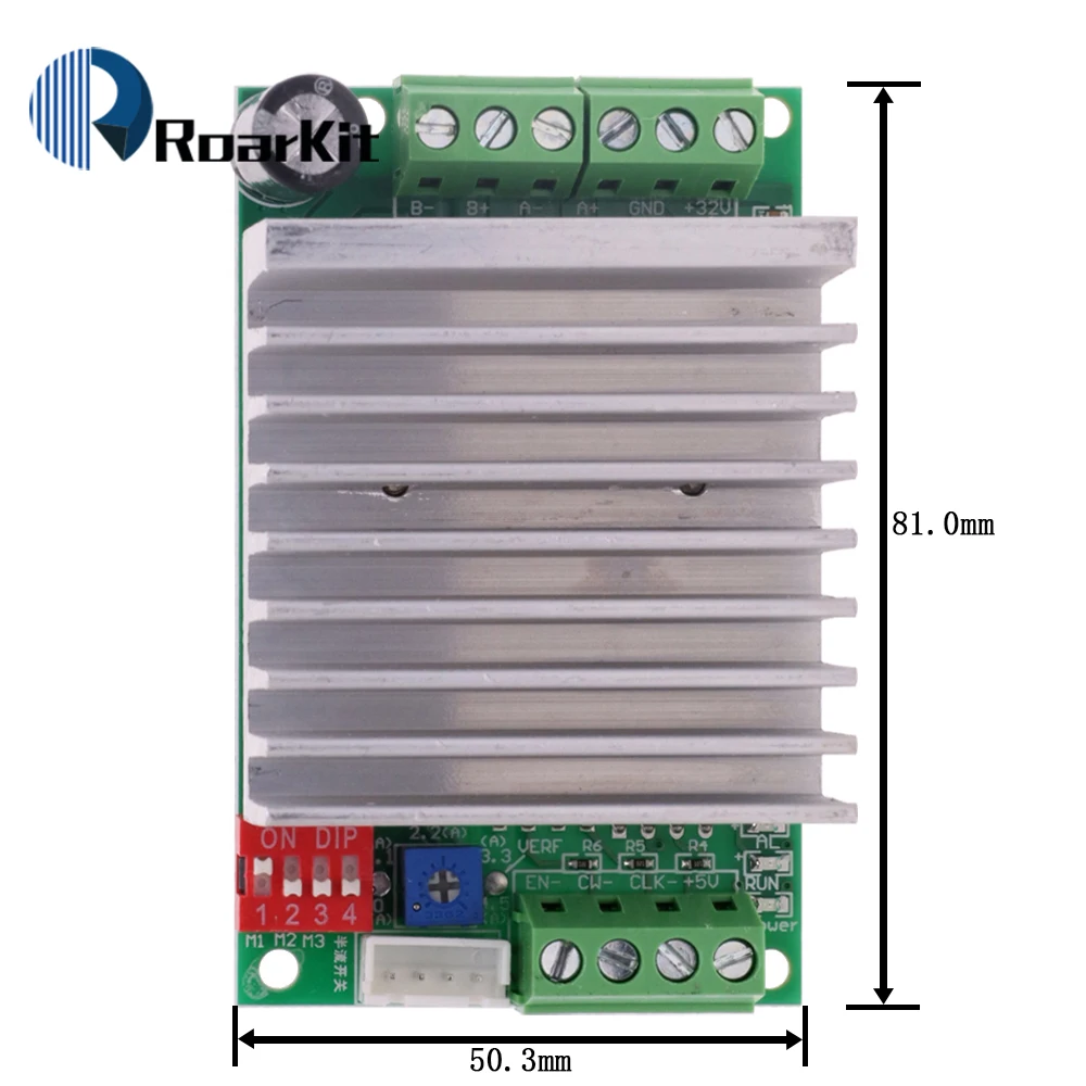 Фото Одноосевой TB6600 4.5A DC 10-45V Двухфазный гибридный драйвер шагового двигателя, плата контроллера TB6560 с защитой от короткого замыкания №4