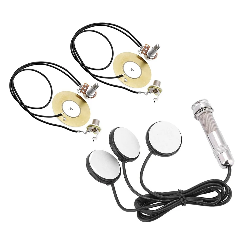 

1 Set Guitar Pickup 3X Piezo Pickup Transducer & 2Pcs 50Mm Guitar Pickup Piezo Transducer Prewired Amplifier