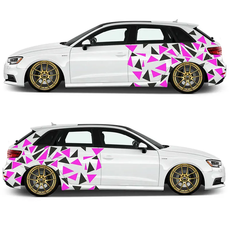 

Triangle Car Sticker Decoration Side External Accessories Camouflage Kit Wrap Camo Tuning Styling Waterproof Vinyl Decals
