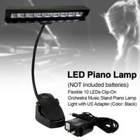 9 leds clip on black music stand bedroom portable orchestra with adapter reading flexible piano lamp