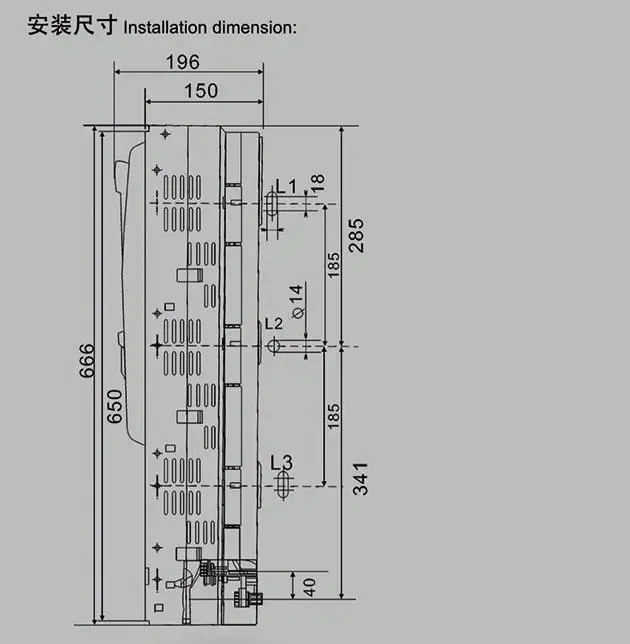 LMH7 LMHR630L 630A трехфазный вертикальный распределительный предохранитель NH