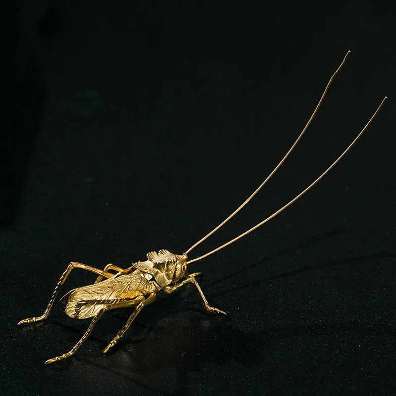 Китайская Коллекционная медная Золотая статуэтка ручной работы с орнаментом