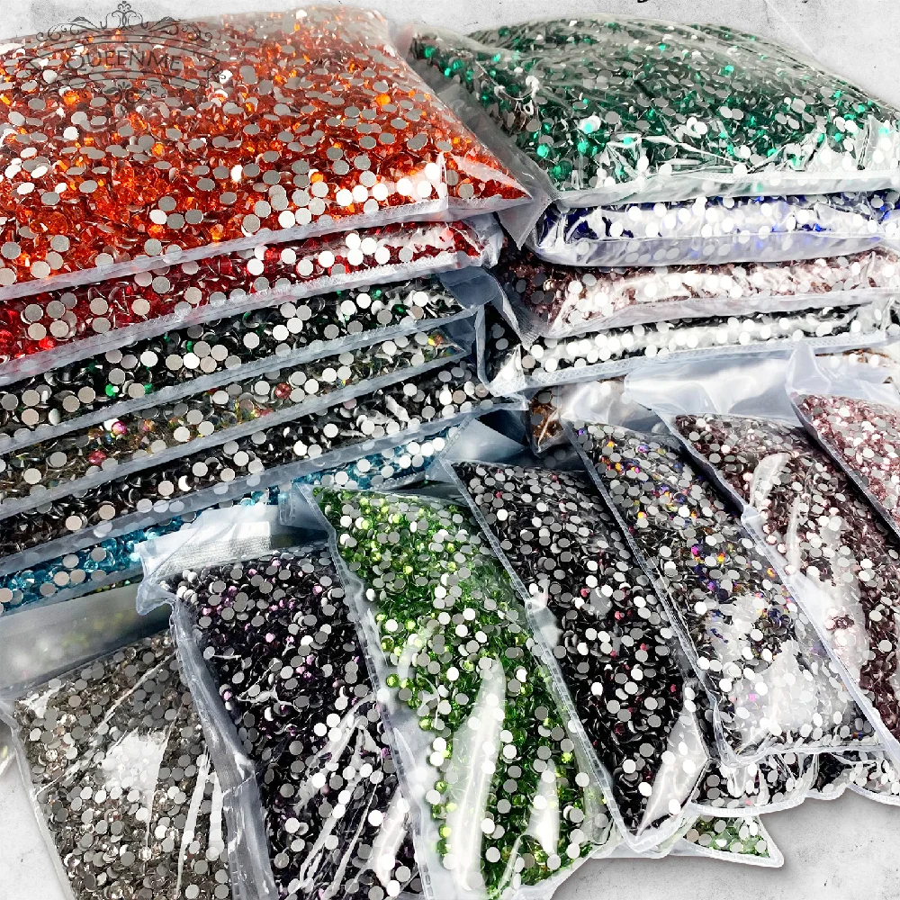 

Wholesale SS3-SS20 14400pcs Bulk Glass Flatback Crystals AB Nail Rhinestones Gems For DIY Craft Art Decoration