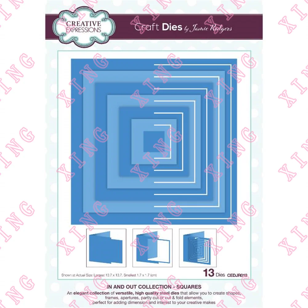 

Newest In and Out Collection Squares Craft Die Decoration Embossing Metal Cutting Dies Diy Greeting Card Handmade Reusable Molds