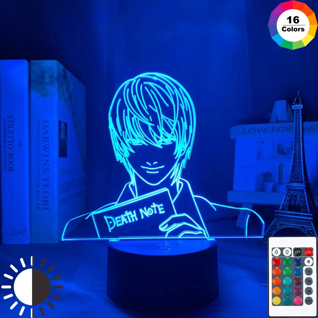 

Yagami Light Figure Acrylic LED Night Light Anime Gift Death Note Lamp for Kid Bedroom Decor Lighting Childrens Room Nightlight