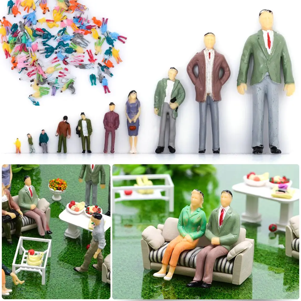 

Mixed Pose 1:300/1:200/1:150/1:100/1:87 Scale Mold Dollhouse Model Building DIY Character People Figures Train Scenery