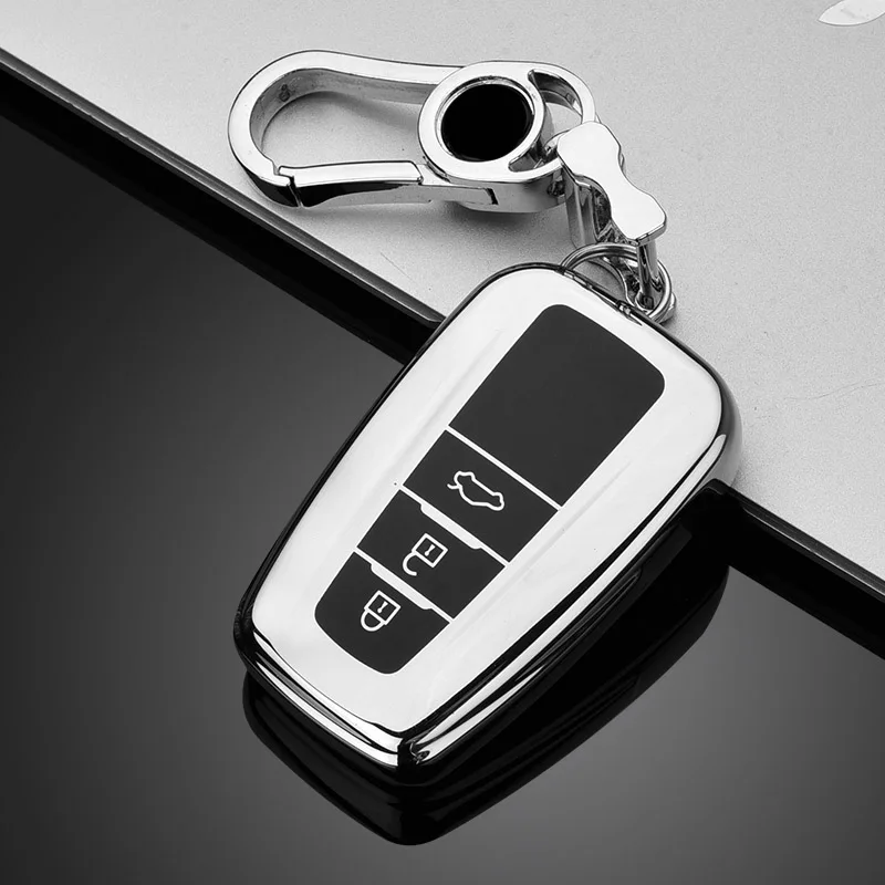 

Мягкий чехол для автомобильного ключа из ТПУ для Toyota CHR Prado 2017 2018 Prius Camry Corolla RAV4 2017 2018 2019 2020 2 3 кнопочный дистанционный ключ