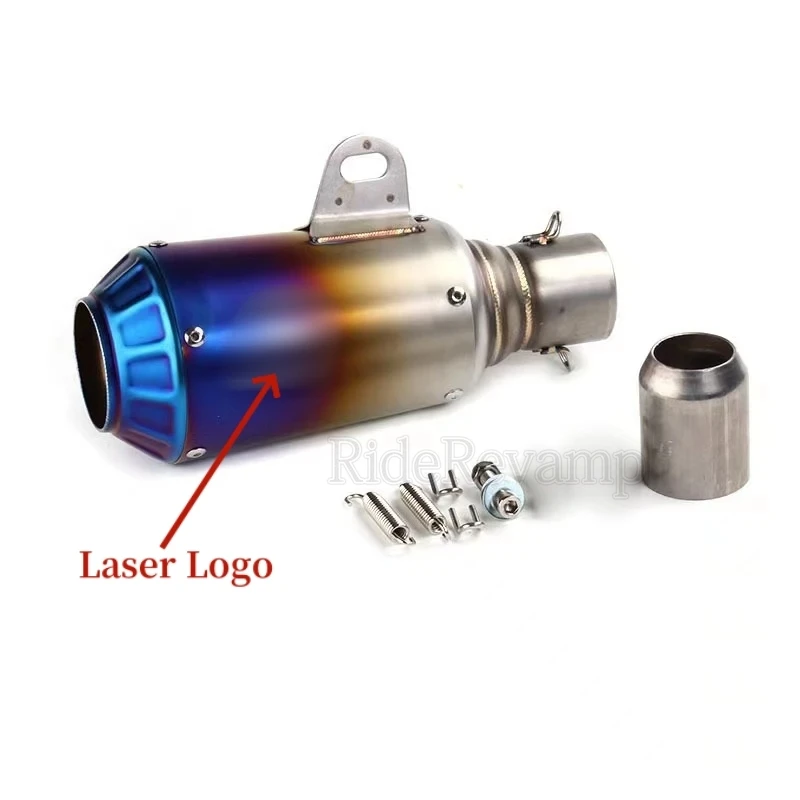 

Универсальный глушитель выхлопной трубы для мотоцикла, квадроцикла, из нержавеющей стали, 51 мм, с пружинными крючками и искусственными элементами