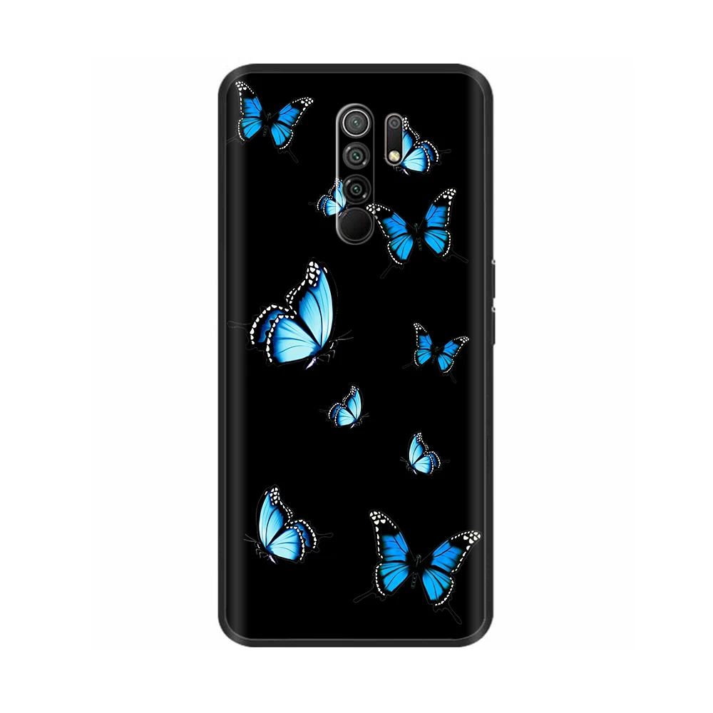For Redmi 9 Case Xiaomi 9A Shockproof Phone Fashion Flowers Heart Soft TPU Bumper Cover Redmi9 Coque