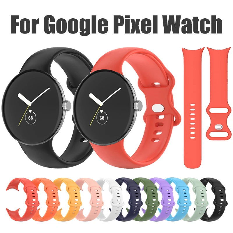 

Ремешок силиконовый для наручных часов, мягкий спортивный сменный Браслет с двойной пряжкой для Google Pixel Watch Active
