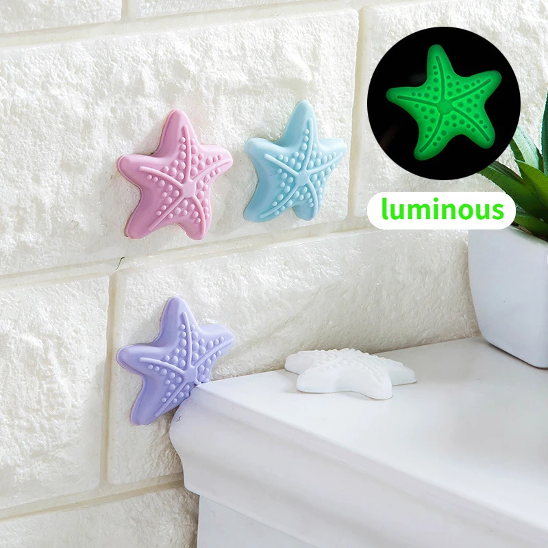 

1PC Luminous Sea Star Wall Protectors Self Adhesive Rubber Stop Door Handle Bumper Guard Stopper Cabinet Catches Door Stopper