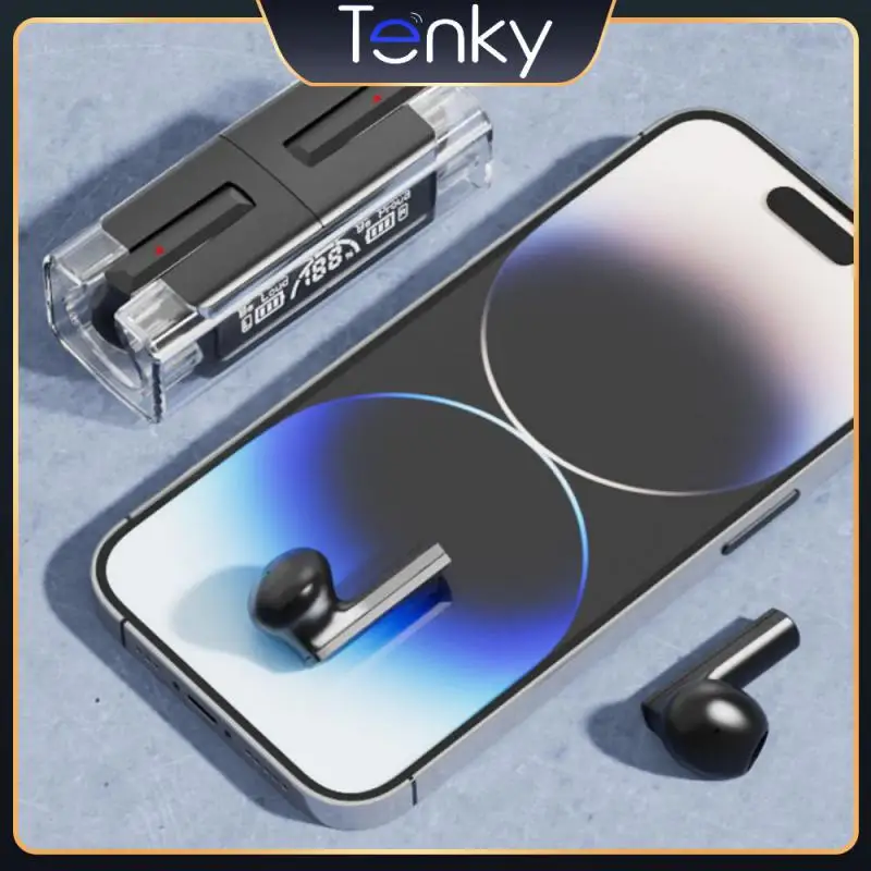 

5.0 Music Earphones Transparent Tws Wireless Headset Stereo Noise Reduction Earbuds Black Hifi Sound Small