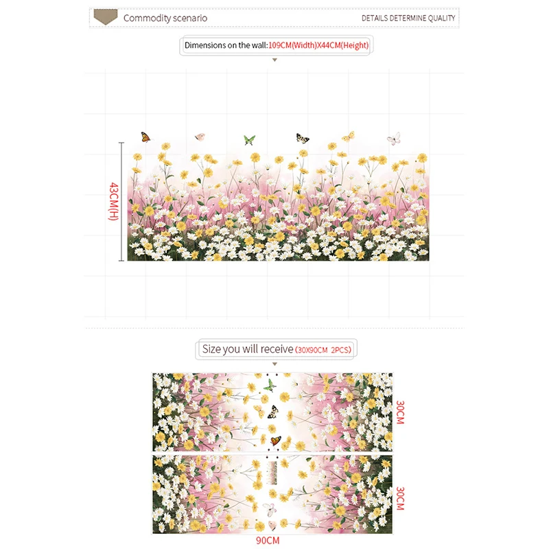 1 шт. настенные наклейки с растениями для дома гостиной декоративные виниловые
