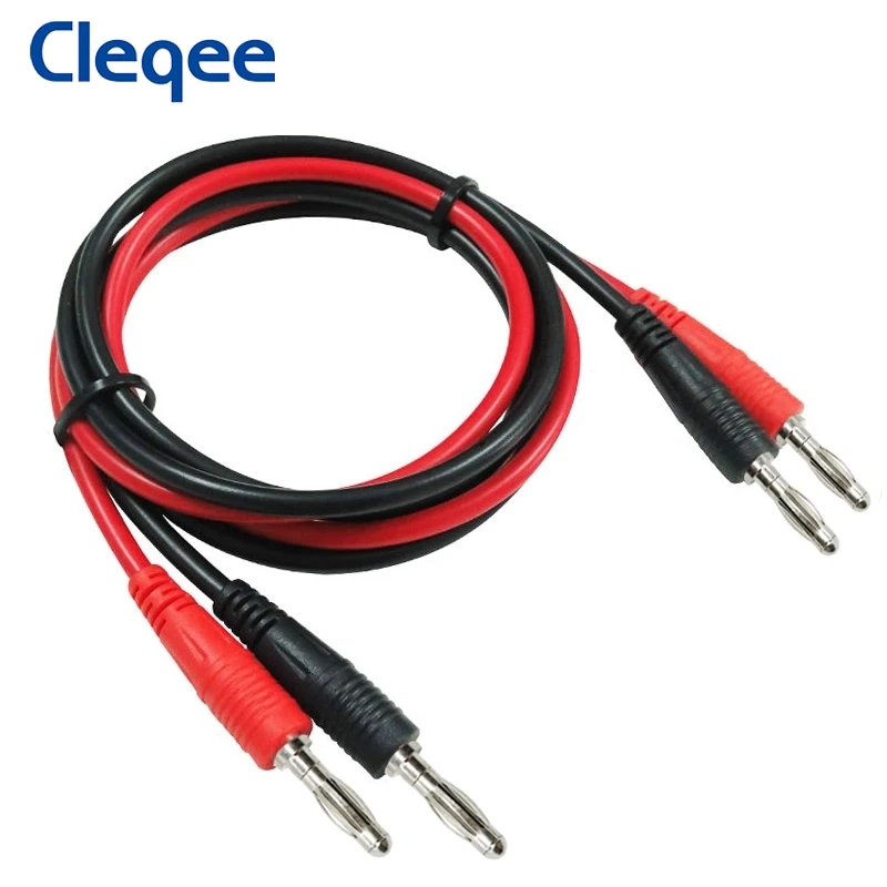 Cleqee P1041 2 шт. двойной 4 мм банановый штекер медный мультиметр тестовые выводы