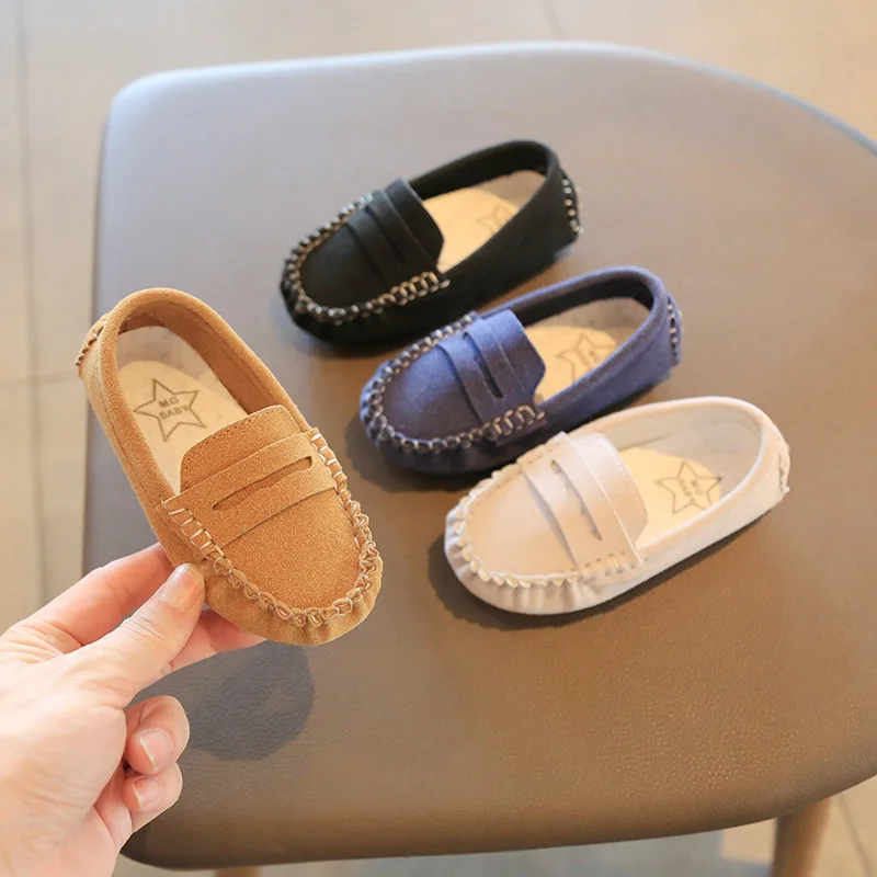 

2022 Hot Fashion Kids Shoes For Boys Girls Children Leather Shoes Classical All-match Loafers Baby Toddler Boat Shoes Flat
