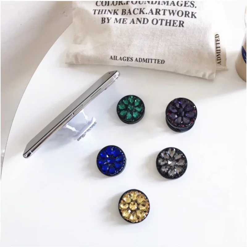 popular colorful diamond mobile phone finger ring bracket for iphone 8 xs samsung android desk stand grip folding plastic holder free global shipping