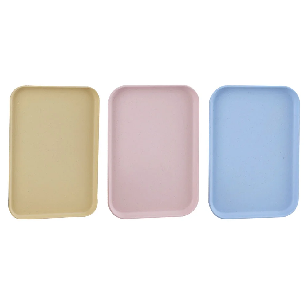 

3Pcs Tray Teaware Tray Household Dessert Tray Coffee Tray Desktop Fruit Tray for Home Kitchen Tea Restaurant